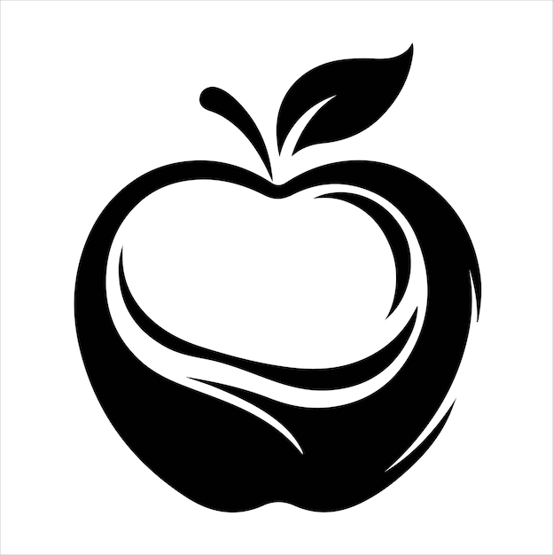 silueta vectorial de manzana con un fondo