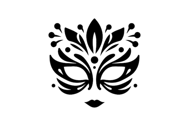 silueta vectorial de la máscara del festival del carnaval