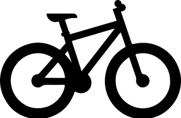 silueta vectorial mínima de dos bicicletas de ruedas silueta de color negro 7