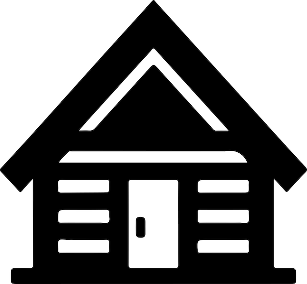 la silueta vectorial mínima del icono de la cabaña el icono de una cabaña la silueta de color negro 24