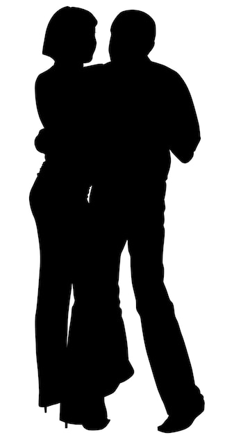 Silueta vectorial de una mujer y un hombre bailando Ilustración de pareja de baile vectorial