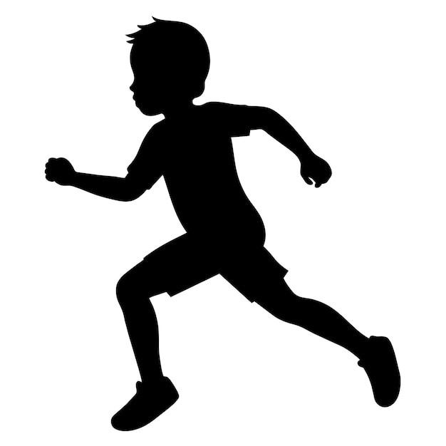 Una silueta vectorial de un niño ilustración en color negro 31