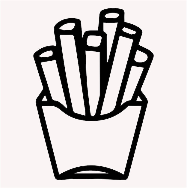 silueta vectorial de patatas fritas muy bonitas