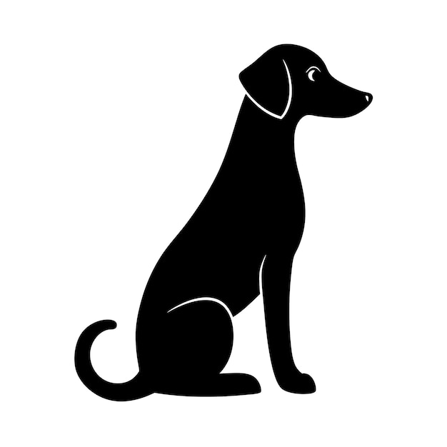 Silueta vectorial de perro Silueta vectoria de color negro