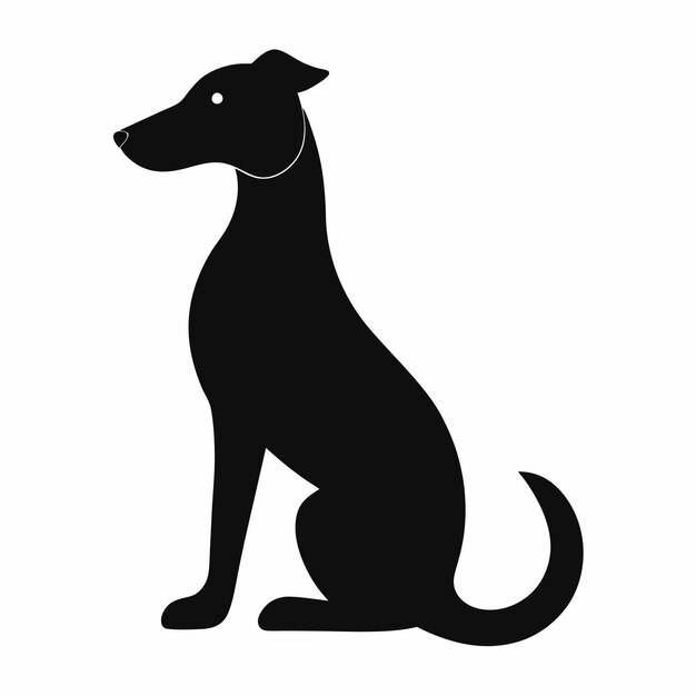 Silueta vectorial de perro Silueta vectoria de color negro