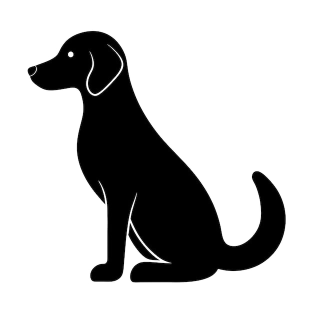 Silueta vectorial de perro Silueta vectoria de color negro