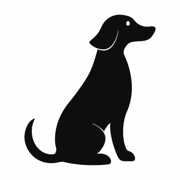 Silueta vectorial de perro Silueta vectoria de color negro