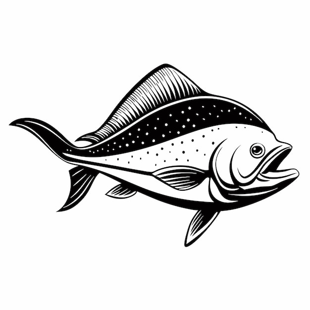 una silueta vectorial de un pez Mahi Mahi