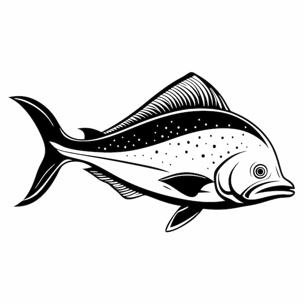 una silueta vectorial de un pez Mahi Mahi