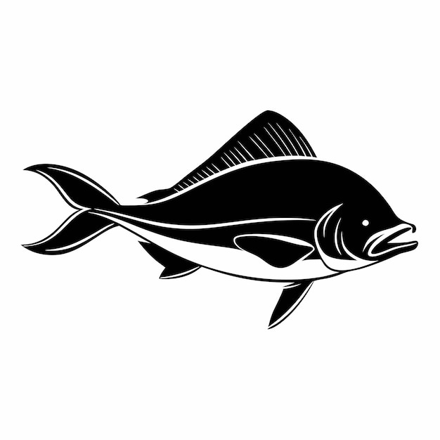 una silueta vectorial de un pez Mahi Mahi