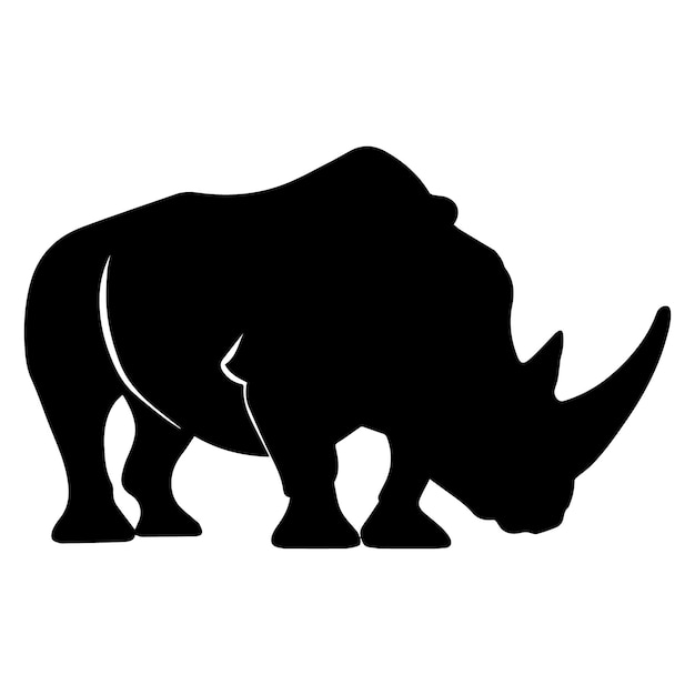una silueta vectorial de rinoceronte