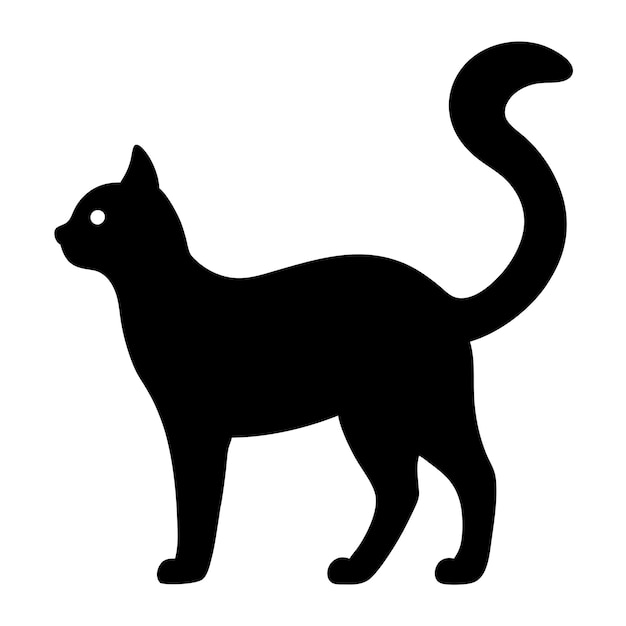 silueta vectorial silueta de gato de color negro