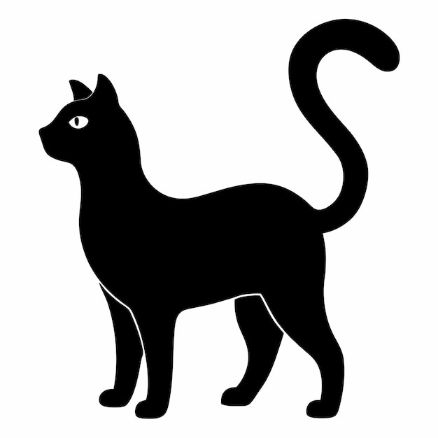 silueta vectorial silueta de gato de color negro