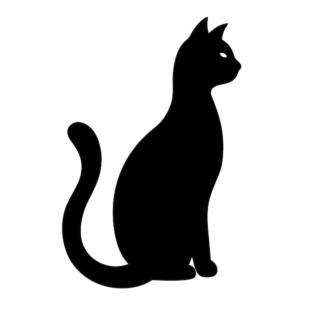 silueta vectorial silueta de gato de color negro