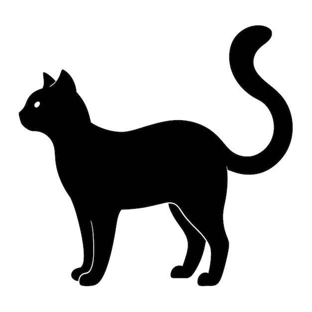 silueta vectorial silueta de gato de color negro