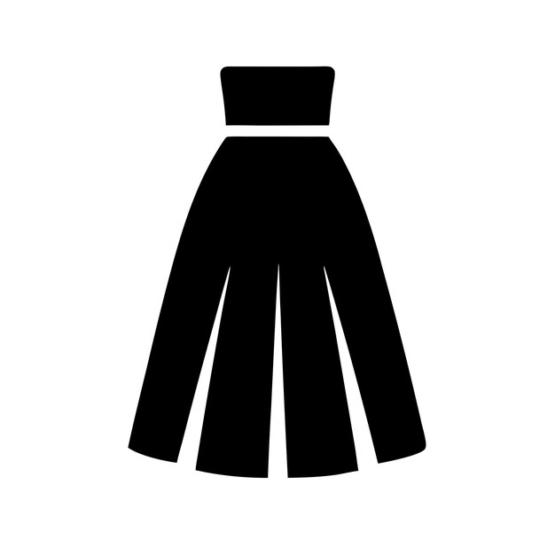 La silueta vectorial del símbolo de la falda de la mujer