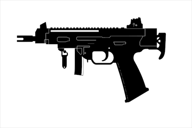 silueta vectorial de un SMG compacto
