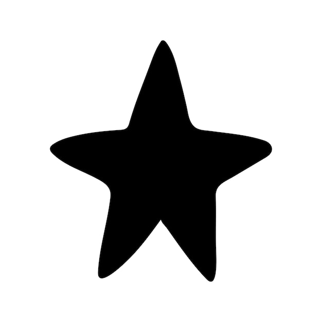 Silueta vectorial de una sola estrella Ilustraciones dibujadas a mano