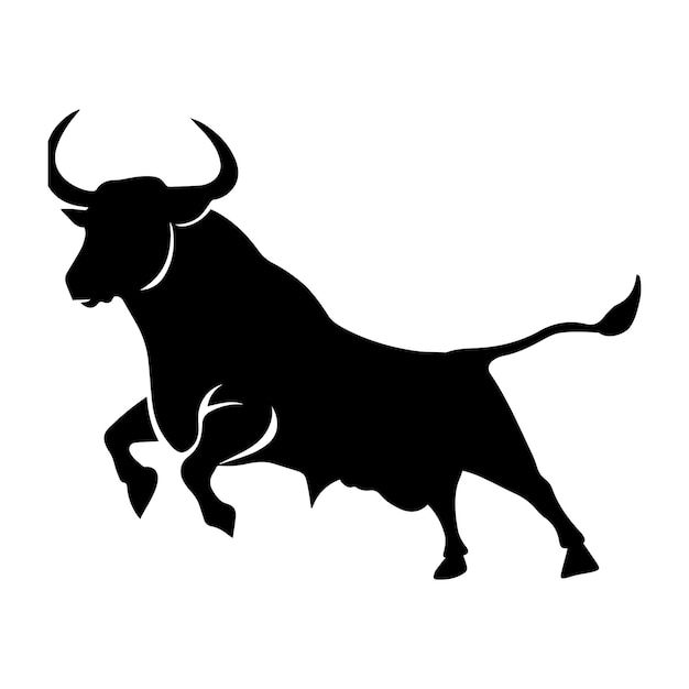 una silueta vectorial de toro de pelea