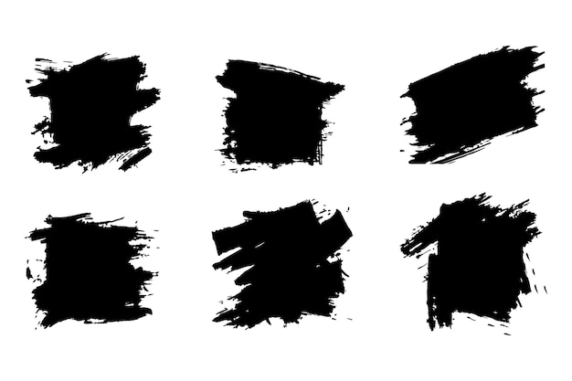 Silueta vectorial de trazo de pincel negro