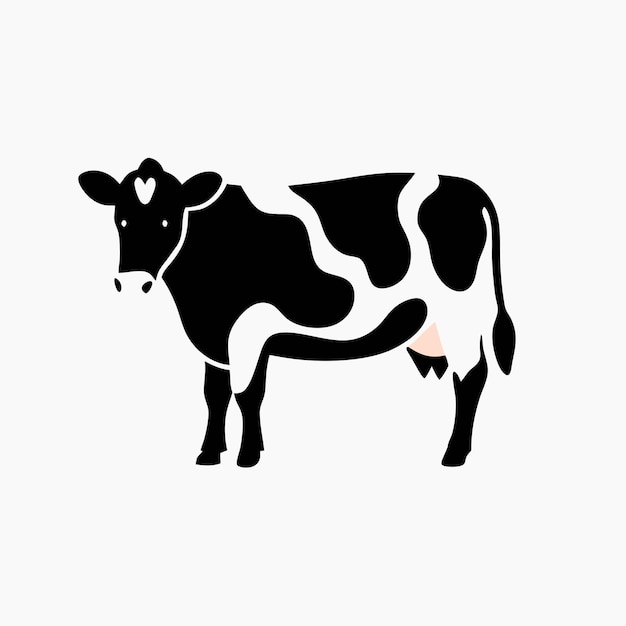 la silueta vectorial de la vaca es linda