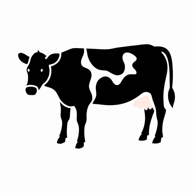 la silueta vectorial de la vaca es linda
