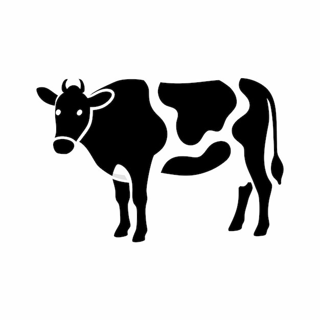 la silueta vectorial de la vaca es linda