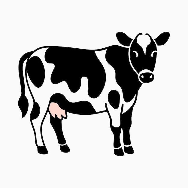 la silueta vectorial de la vaca es linda