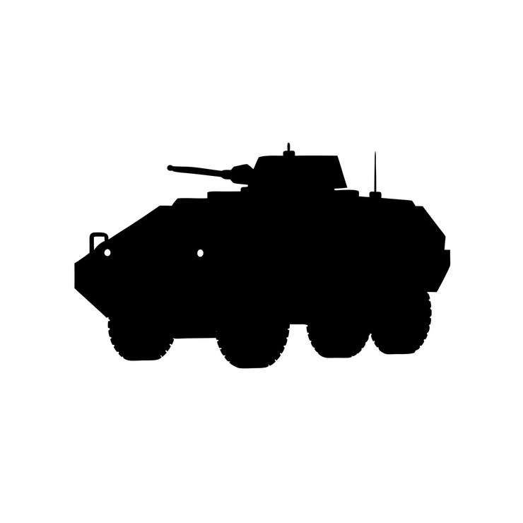 Silueta de un vehículo blindado de transporte de personal APC