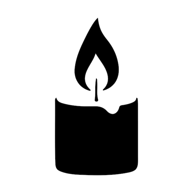 La silueta de una vela encendida