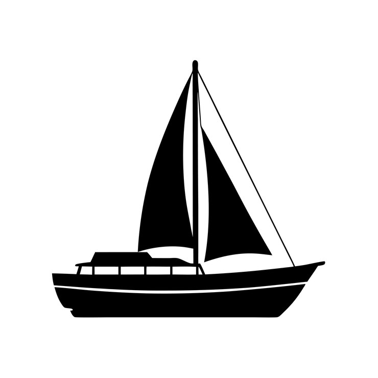 Silueta de un velero en el agua