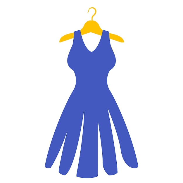 una silueta de vestido azul