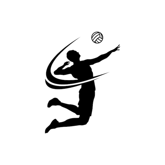 Silueta voleibol vector logo sport club torneo