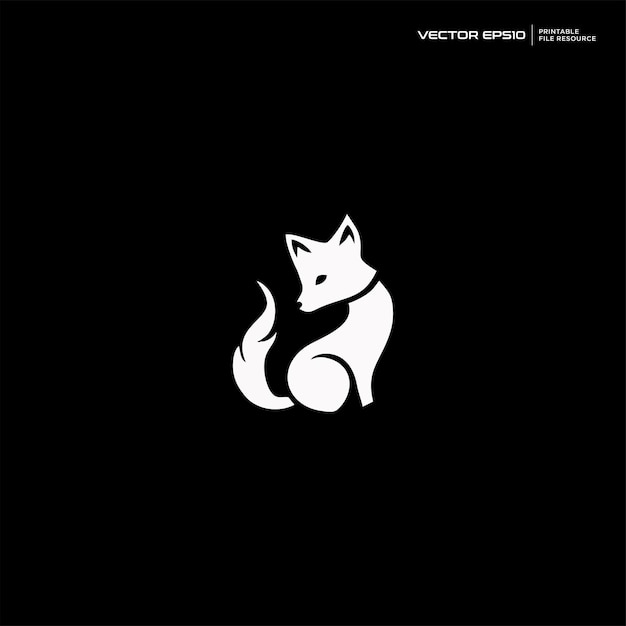 silueta de zorro personaje mascota diseño de logotipo ilustración vectorial