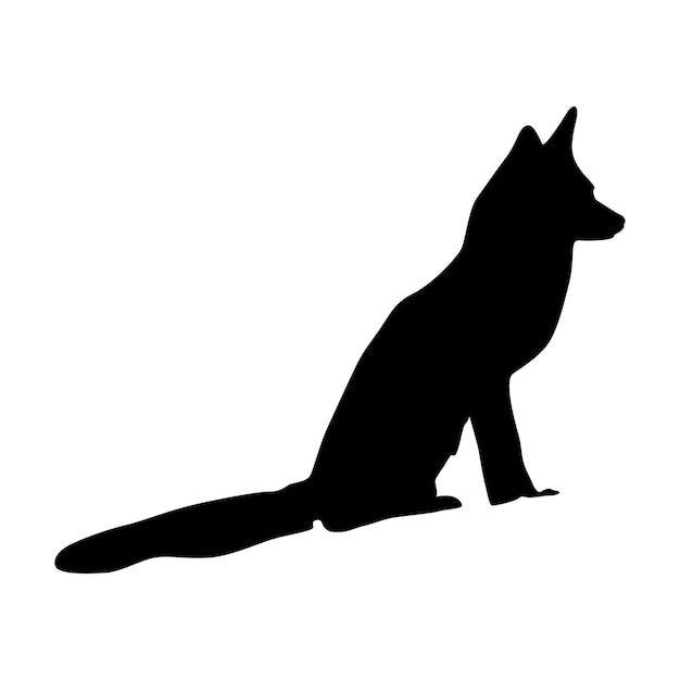 Silueta de un zorro sentado