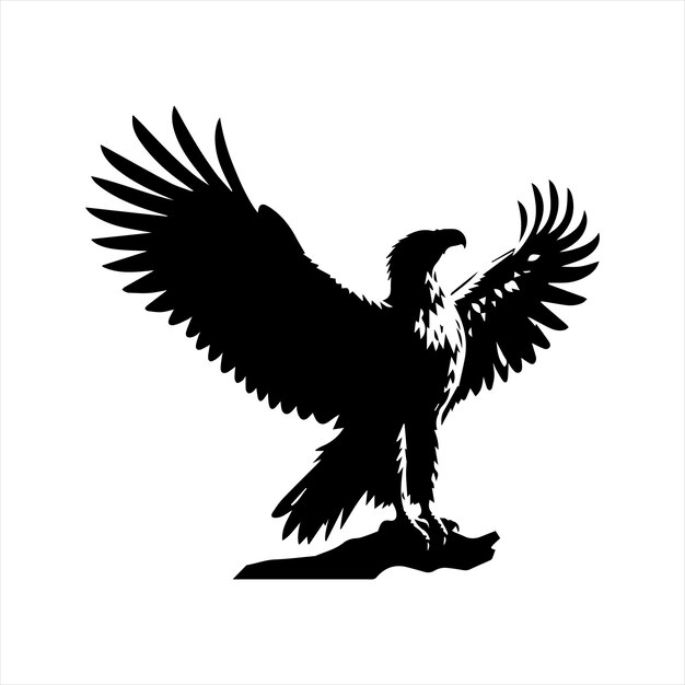 Siluetas de águila calva aisladas en blanco Esta ilustración vectorial se puede usar como impresión en camiseta