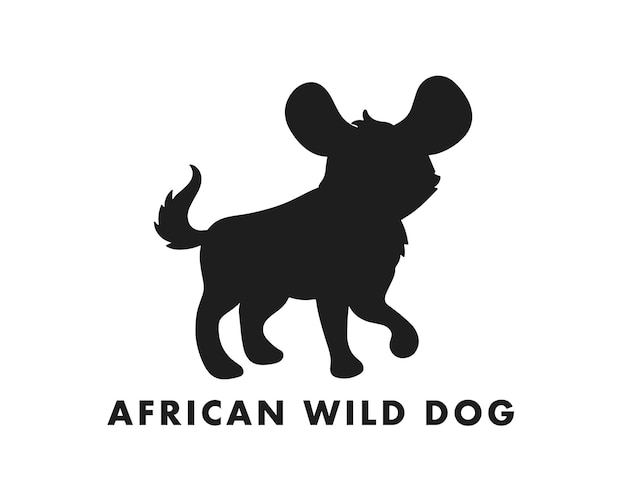 Siluetas aisladas de perros salvajes africanos
