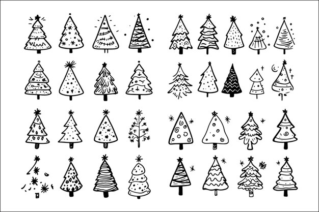 Siluetas de árboles de Navidad Decoraciones de Navidad Conjunto de Decoración de Vacaciones Conjunto De Árboles de Navidad