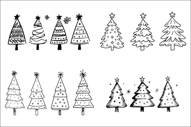 Siluetas de árboles de Navidad Decoraciones de Navidad Conjunto de Decoración de Vacaciones Conjunto De Árboles de Navidad