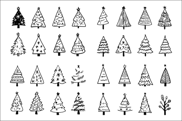 Siluetas de árboles de Navidad Decoraciones de Navidad Conjunto de Decoración de Vacaciones Conjunto De Árboles de Navidad