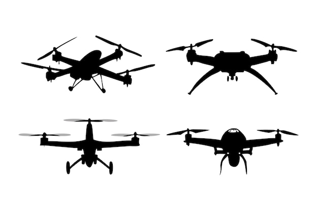 Siluetas de aviones no tripulados