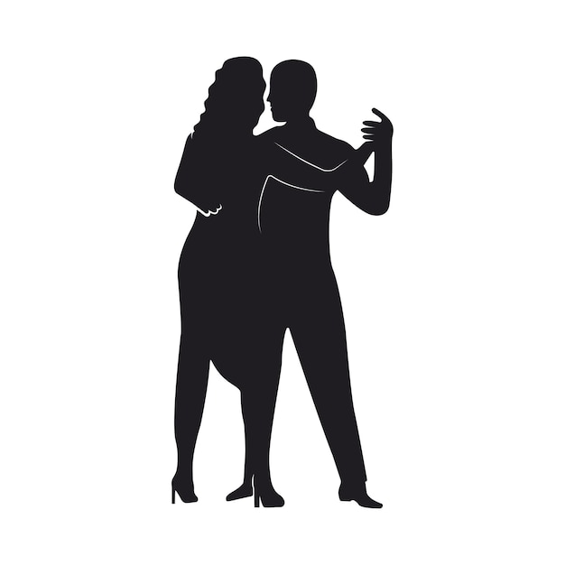 Vector siluetas de bailarines de tango