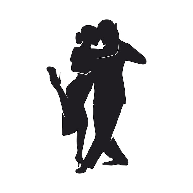 Siluetas de bailarines de tango