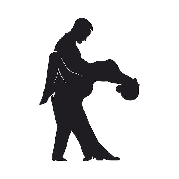 Vector siluetas de bailarines de tango