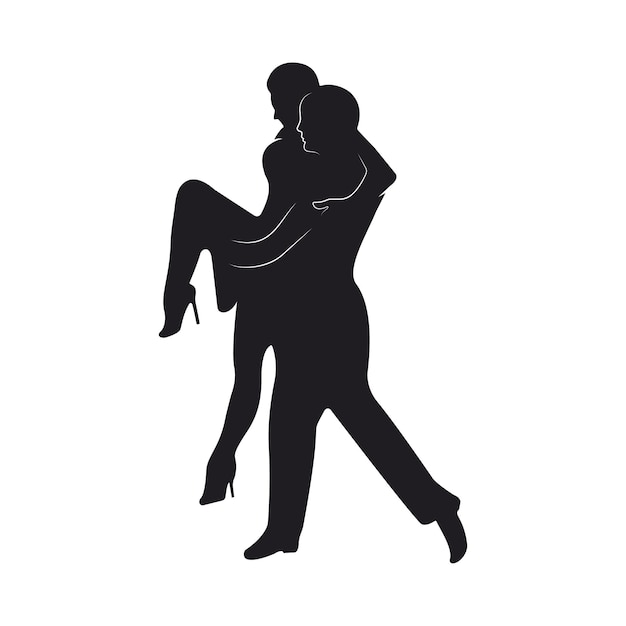 Siluetas de bailarines de tango