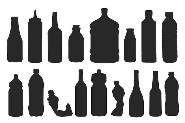 Vector siluetas de botella