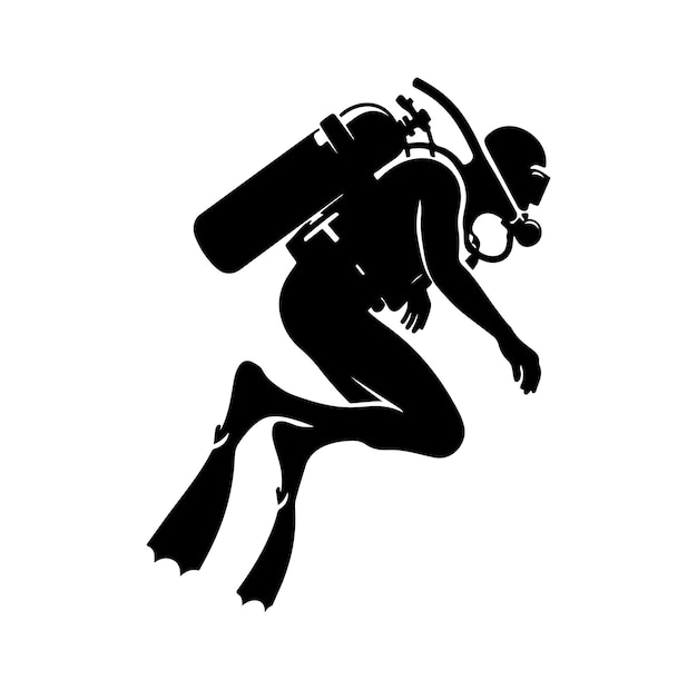 Las siluetas de buceo vectorial las siluetas de busto vectorial