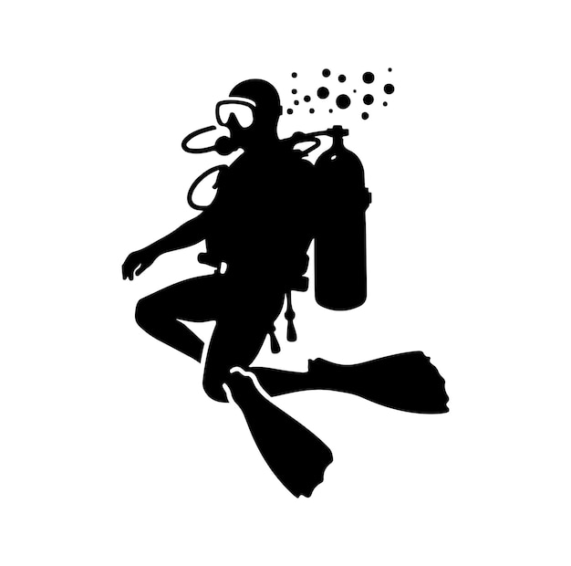 Las siluetas de buceo vectorial las siluetas de busto vectorial
