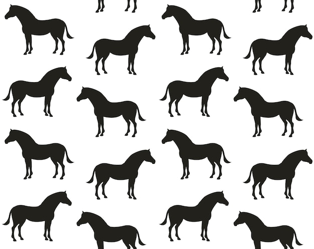Las siluetas del caballo negro Un patrón que se repite