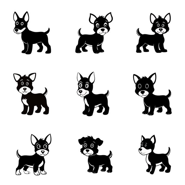 Las siluetas de los cachorros